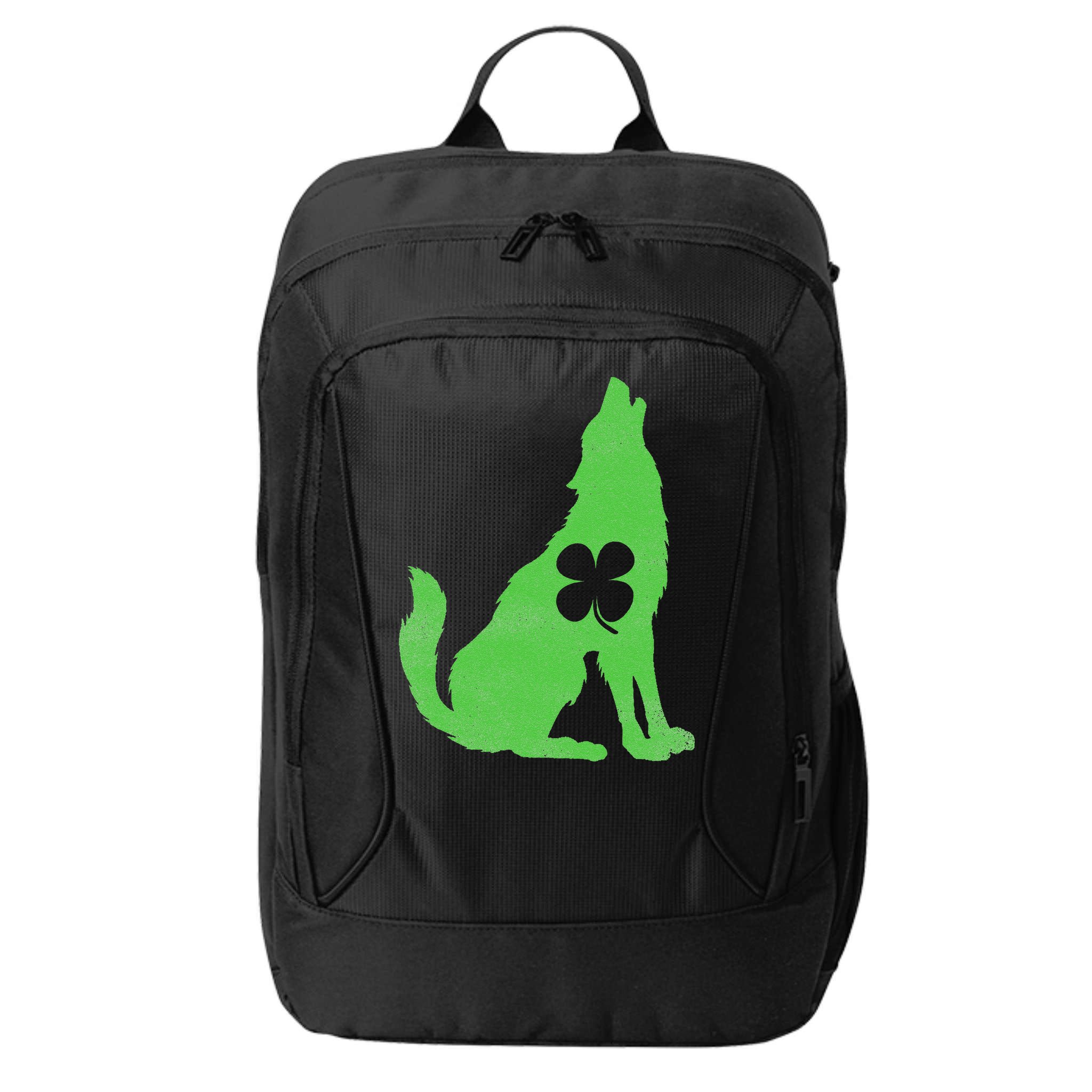 Wolf Wolves St. Patrick's Day Irish Shamrock Saint Paddy's City Backpack