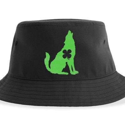 Wolf Wolves St. Patrick's Day Irish Shamrock Saint Paddy's Sustainable Bucket Hat