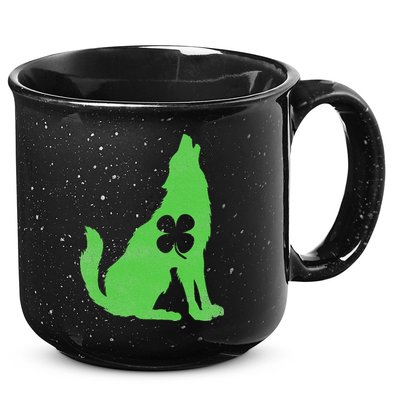 Wolf Wolves St. Patrick's Day Irish Shamrock Saint Paddy's 15oz Campfire Ceramic Mug