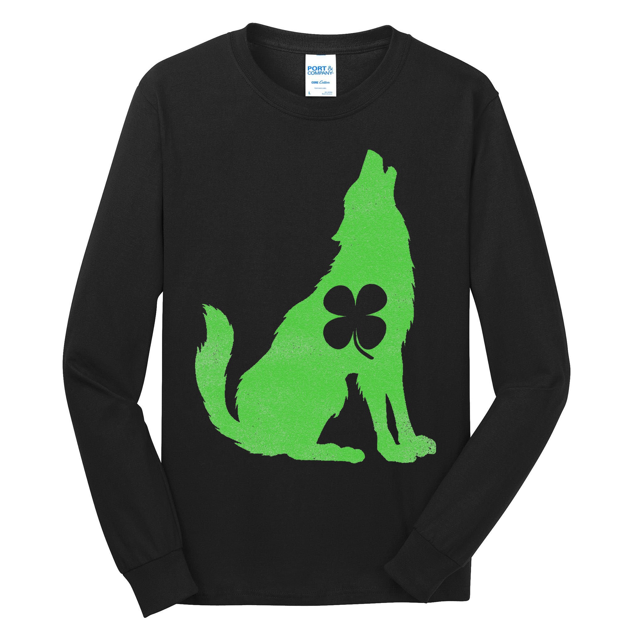 Wolf Wolves St. Patrick's Day Irish Shamrock Saint Paddy's Tall Long Sleeve T-Shirt