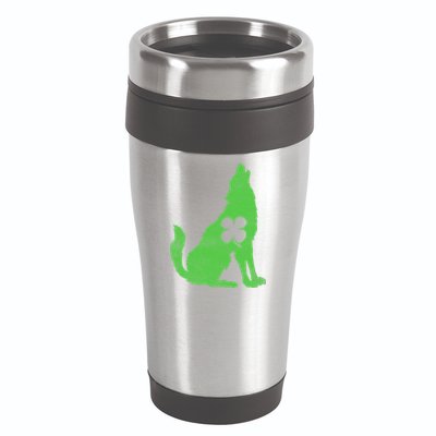 Wolf Wolves St. Patrick's Day Irish Shamrock Saint Paddy's 16oz Travel Tumbler