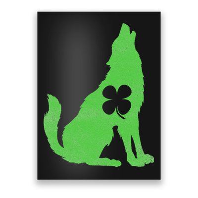 Wolf Wolves St. Patrick's Day Irish Shamrock Saint Paddy's Poster