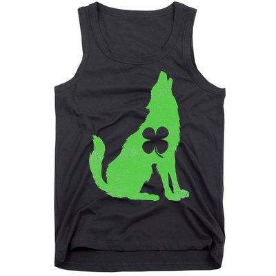 Wolf Wolves St. Patrick's Day Irish Shamrock Saint Paddy's Tank Top