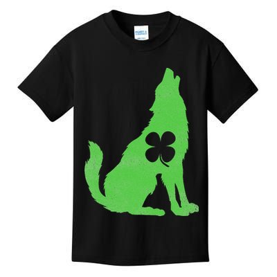 Wolf Wolves St. Patrick's Day Irish Shamrock Saint Paddy's Kids T-Shirt