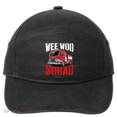 Wee Woo Squad Funny Firefighter Fire Truck Fireman Women 7-Panel Snapback Hat