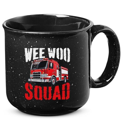 Wee Woo Squad Funny Firefighter Fire Truck Fireman Women 15oz Campfire Ceramic Mug