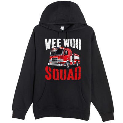 Wee Woo Squad Funny Firefighter Fire Truck Fireman Women Premium Pullover Hoodie