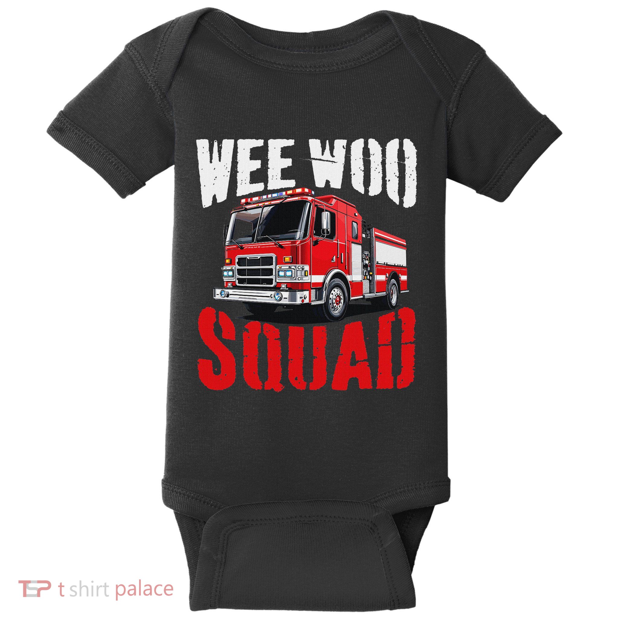 Wee Woo Squad Funny Firefighter Fire Truck Fireman Women Baby Bodysuit