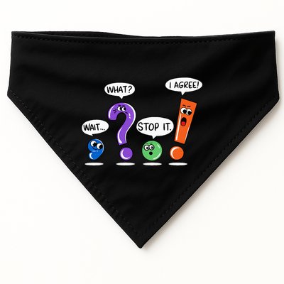 Wait What Stop It I Agree Funny Grammar Punctuation USA-Made Doggie Bandana