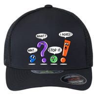 Wait What Stop It I Agree Funny Grammar Punctuation Flexfit Unipanel Trucker Cap