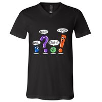 Wait What Stop It I Agree Funny Grammar Punctuation V-Neck T-Shirt