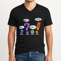 Wait What Stop It I Agree Funny Grammar Punctuation V-Neck T-Shirt