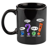 Wait What Stop It I Agree Funny Grammar Punctuation 11oz C Handle Ceramic Mug