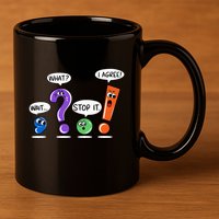Wait What Stop It I Agree Funny Grammar Punctuation 11oz C Handle Ceramic Mug