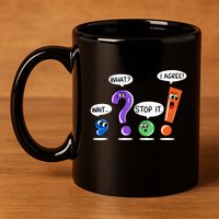 Wait What Stop It I Agree Funny Grammar Punctuation 11oz C Handle Ceramic Mug