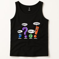 Wait What Stop It I Agree Funny Grammar Punctuation Tank Top