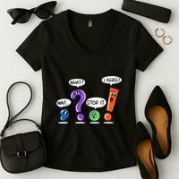 Wait What Stop It I Agree Funny Grammar Punctuation Women's V-Neck T-Shirt
