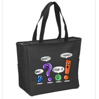 Wait What Stop It I Agree Funny Grammar Punctuation Zip Tote Bag