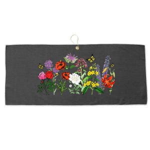 Women Wildflower Summer Flowers Blooming Floral Graphic Large Microfiber Waffle Golf Towel