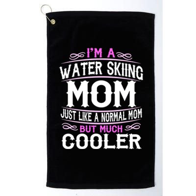 Wo Water Skiing Mom Cute Sporting Mom Gift Platinum Collection Golf Towel