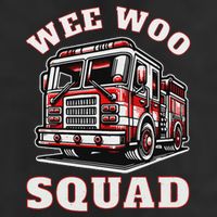 Wee Woo Squad Fire Truck Funny Firefighter Family Garment-Dyed Heavyweight T-Shirt