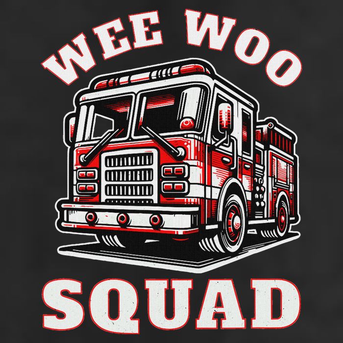 Wee Woo Squad Fire Truck Funny Firefighter Family Garment-Dyed Heavyweight T-Shirt