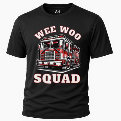 Wee Woo Squad Fire Truck Funny Firefighter Family Performance Shirt