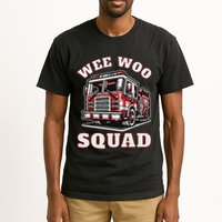 Wee Woo Squad Fire Truck Funny Firefighter Family Tall T-Shirt