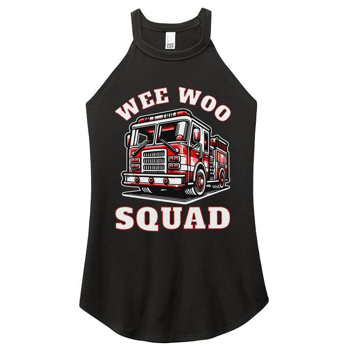 Wee Woo Squad Fire Truck Funny Firefighter Family Women's Perfect Tri Rocker Tank