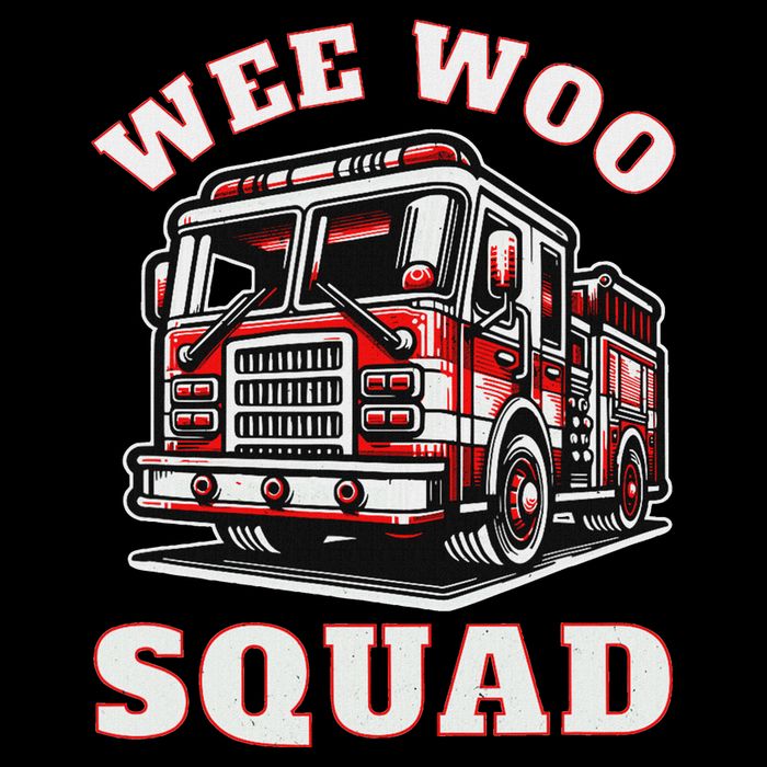 Wee Woo Squad Fire Truck Funny Firefighter Family Womens T-Shirt