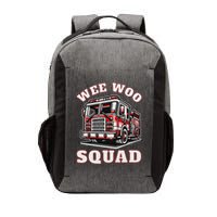 Wee Woo Squad Fire Truck Funny Firefighter Family Vector Backpack