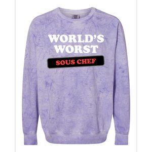 Worlds Worst Sous Chef Gift Colorblast Crewneck Sweatshirt