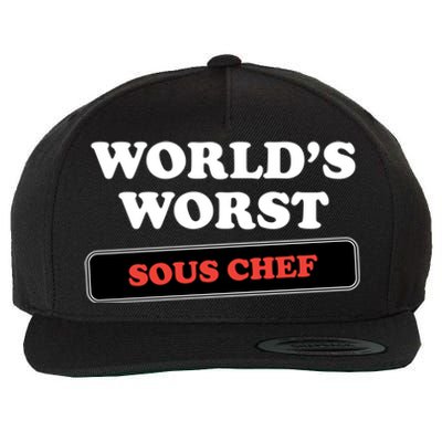 Worlds Worst Sous Chef Gift Wool Snapback Cap