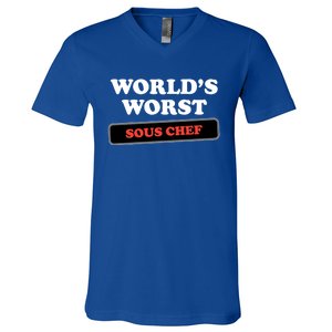 Worlds Worst Sous Chef Gift V-Neck T-Shirt