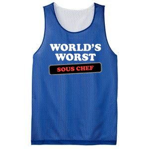 Worlds Worst Sous Chef Gift Mesh Reversible Basketball Jersey Tank