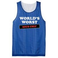 Worlds Worst Sous Chef Gift Mesh Reversible Basketball Jersey Tank