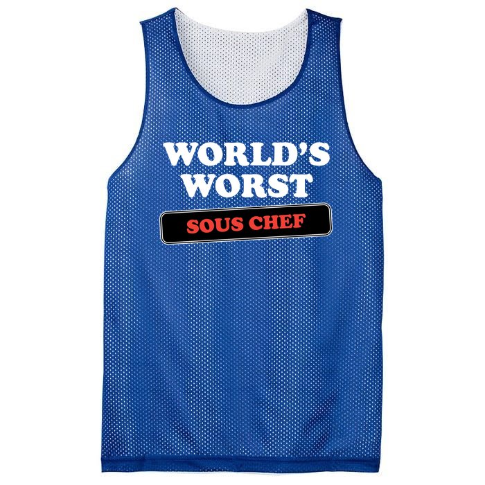 Worlds Worst Sous Chef Gift Mesh Reversible Basketball Jersey Tank