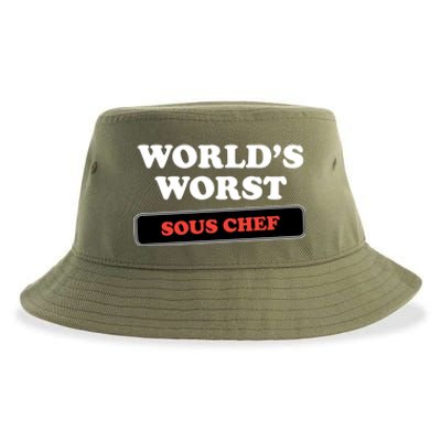 Worlds Worst Sous Chef Gift Sustainable Bucket Hat