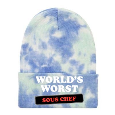 Worlds Worst Sous Chef Gift Tie Dye 12in Knit Beanie