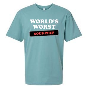 Worlds Worst Sous Chef Gift Sueded Cloud Jersey T-Shirt