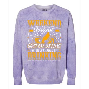 Weekendforecast Water Skiing Meaningful Gift Colorblast Crewneck Sweatshirt