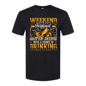 Weekendforecast Water Skiing Meaningful Gift Softstyle CVC T-Shirt