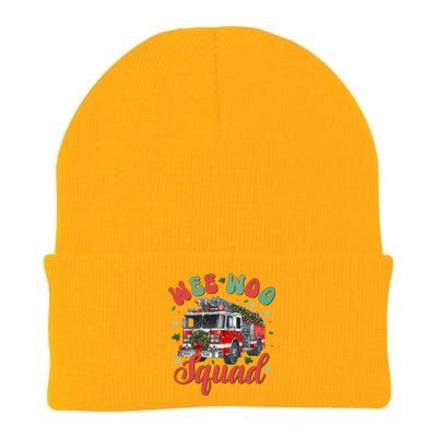 Wee Woo Squad Fire Truck Firefighter Christmas Knit Cap Winter Beanie