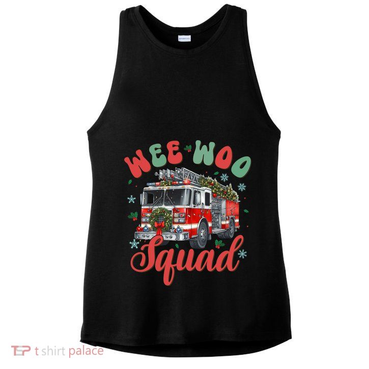 Wee Woo Squad Fire Truck Firefighter Christmas Ladies PosiCharge Tri-Blend Wicking Tank