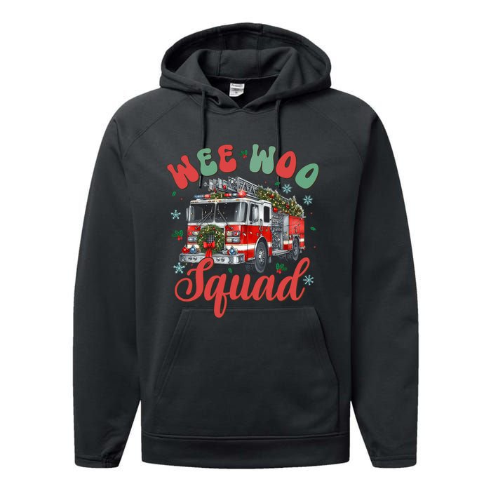 Wee Woo Squad Fire Truck Firefighter Christmas Performance Fleece Hoodie