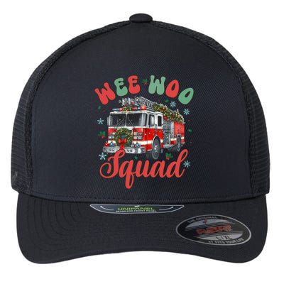 Wee Woo Squad Fire Truck Firefighter Christmas Flexfit Unipanel Trucker Cap