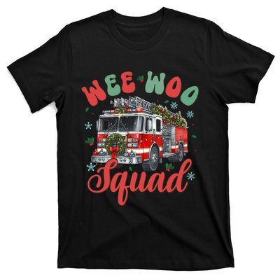 Wee Woo Squad Fire Truck Firefighter Christmas T-Shirt