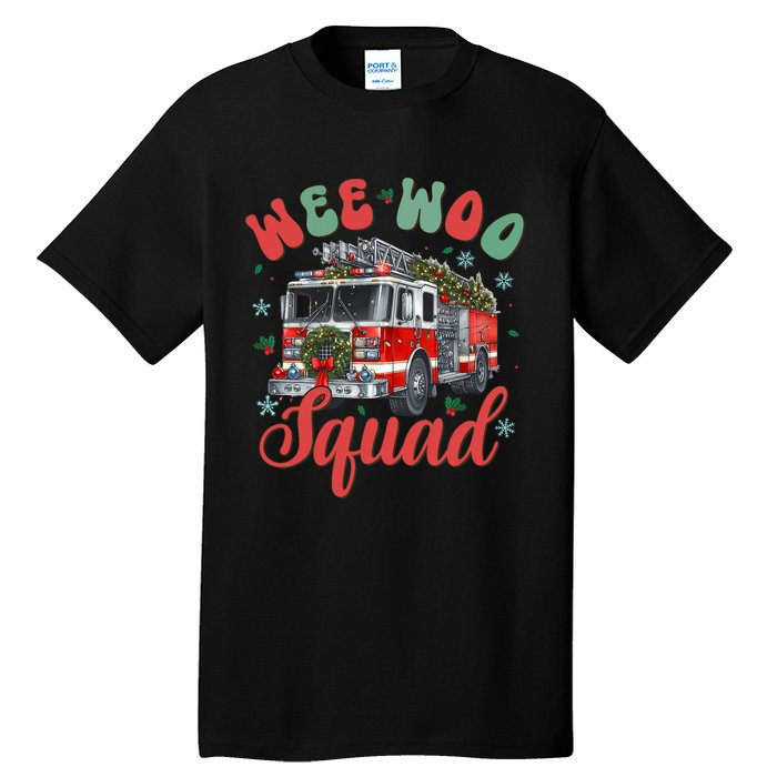 Wee Woo Squad Fire Truck Firefighter Christmas Tall T-Shirt