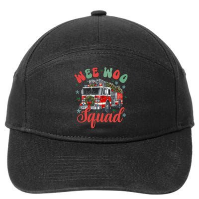 Wee Woo Squad Fire Truck Firefighter Christmas 7-Panel Snapback Hat