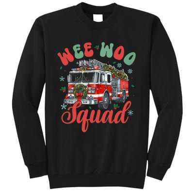 Wee Woo Squad Fire Truck Firefighter Christmas Tall Sweatshirt